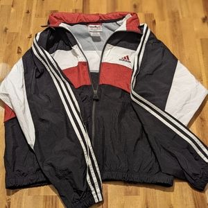Vintage Adidas Men's Windbreaker Full Zip Size Large Excellent Used Condition